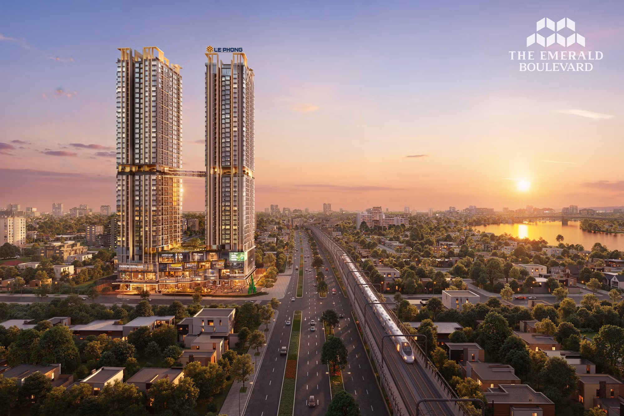 Hiện diện tại giao lộ chiến lược Quốc lộ 13 – Vĩnh Phú 10, The Emerald Boulevard kiến tạo giá trị khác biệt với đặc quyền “tứ diện view sông” cùng dư địa tăng trưởng từ hạ tầng Metro tương lai.