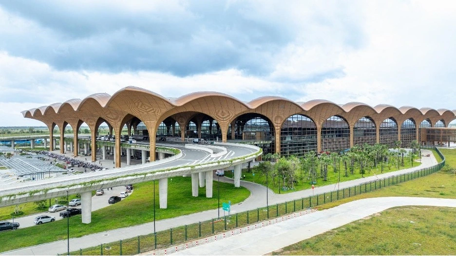 Sân bay quốc tế Techo (Campuchia) - một trong những công trình quốc tế sử dụng vật tư MEP Cát Vạn Lợi.